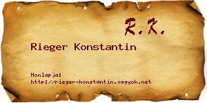 Rieger Konstantin névjegykártya